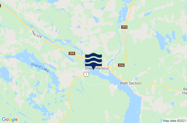 Karte der Gezeiten Sheet Harbour, Canada