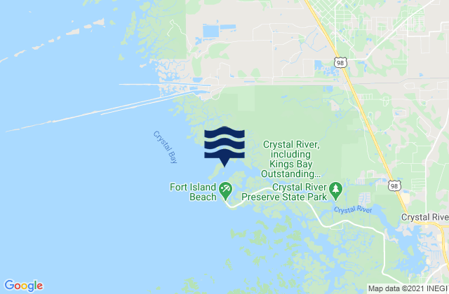 Karte der Gezeiten Shell Island North End, United States