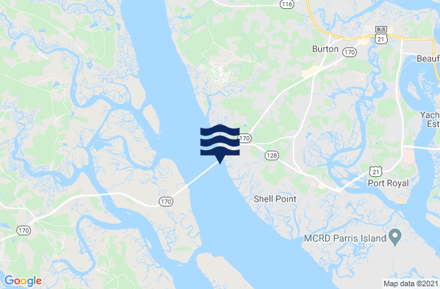Karte der Gezeiten Shell Point (Hwy. 170 Bridge), United States