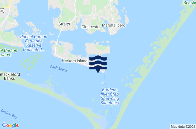 Karte der Gezeiten Shell Point Harkers Island, United States
