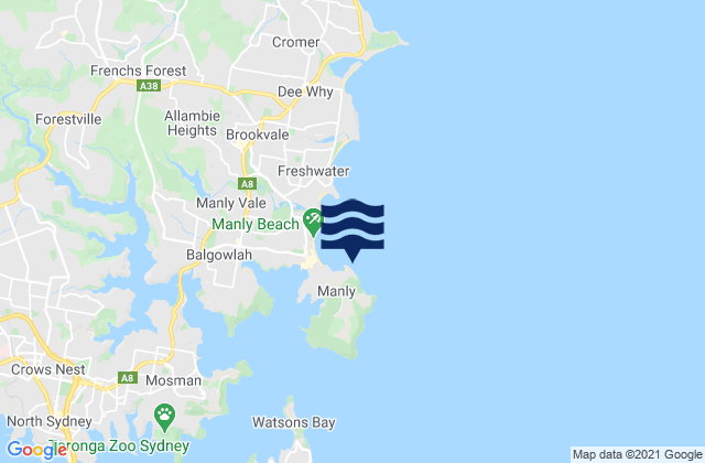 Karte der Gezeiten Shelly Beach, Australia