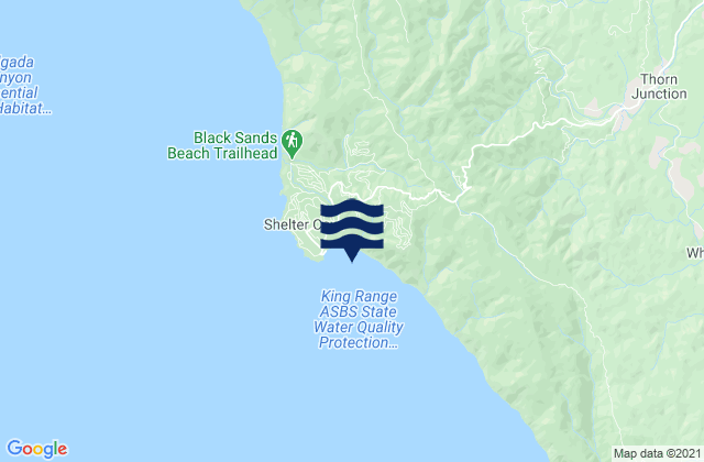 Karte der Gezeiten Shelter Cove, United States