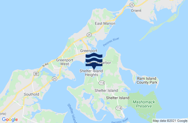 Karte der Gezeiten Shelter Island Heights, United States