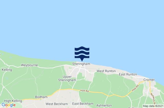 Karte der Gezeiten Sheringham Beach, United Kingdom