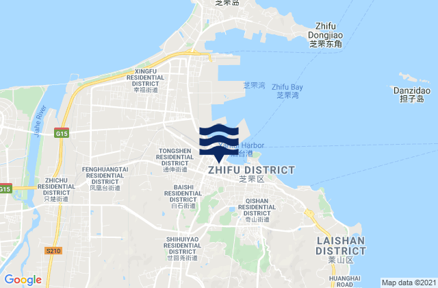 Karte der Gezeiten Shihuiyao, China