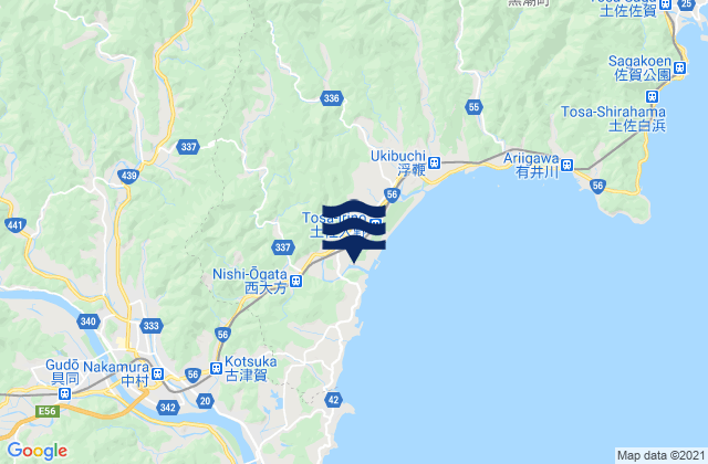 Karte der Gezeiten Shimanto-shi, Japan