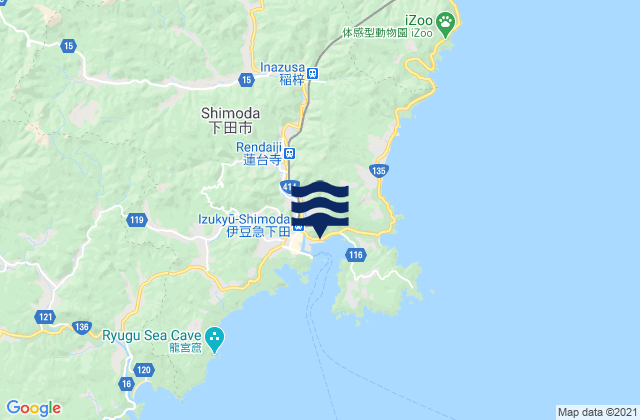 Karte der Gezeiten Shimoda-shi, Japan
