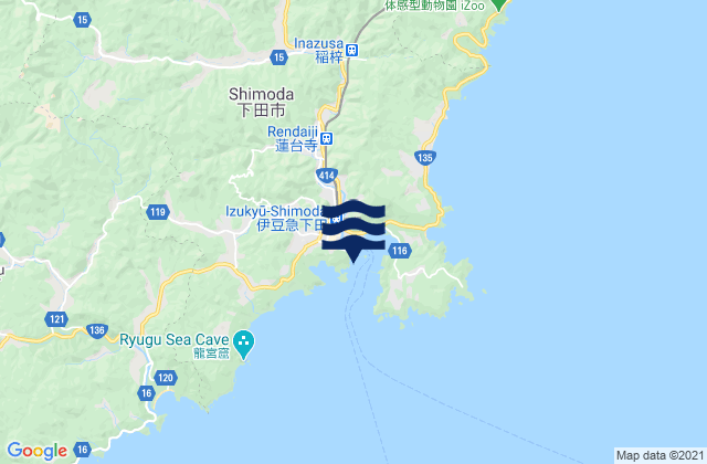 Karte der Gezeiten Shimoda Ko, Japan