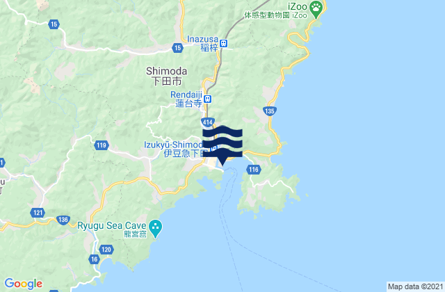 Karte der Gezeiten Shimoda, Japan