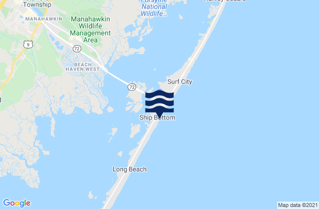 Karte der Gezeiten Ship Bottom, United States