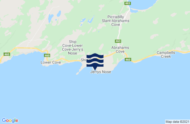 Karte der Gezeiten Ship Cove, Canada