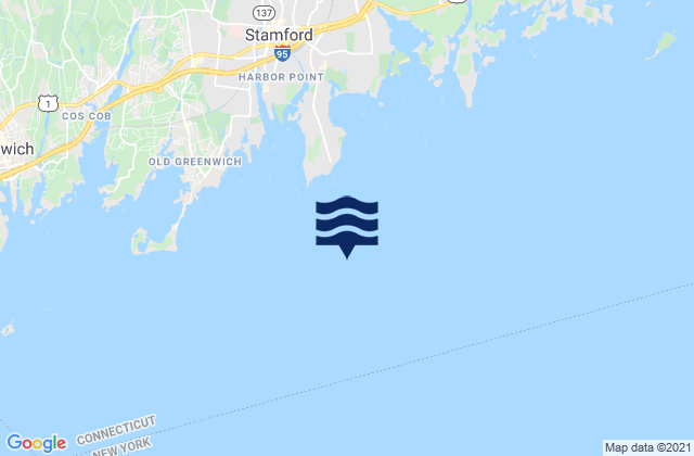 Karte der Gezeiten Shippan Point 1.3 miles SSE of, United States