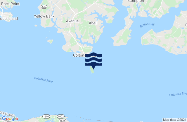 Karte der Gezeiten Shipping Point, Saint Clements Bay, United States