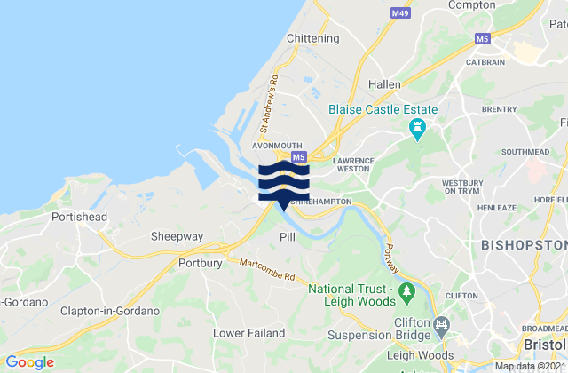 Karte der Gezeiten Shirehampton, United Kingdom