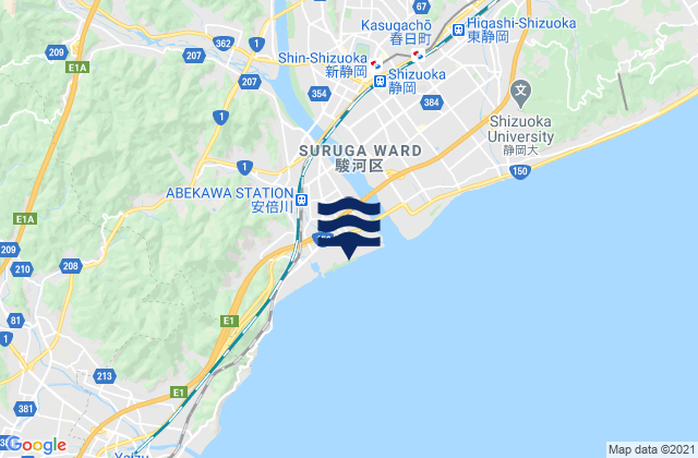 Karte der Gezeiten Shizuoka, Japan