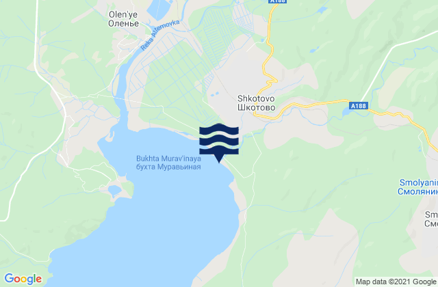 Karte der Gezeiten Shkotovo, Russia