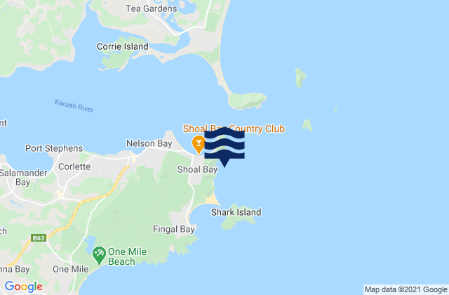 Karte der Gezeiten Shoal Bay, Australia