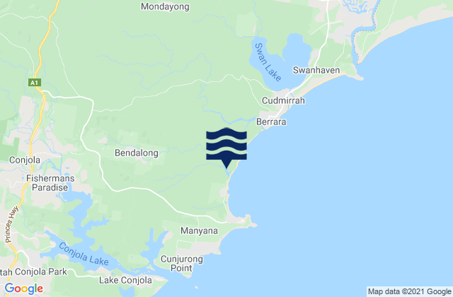Karte der Gezeiten Shoalhaven Shire, Australia