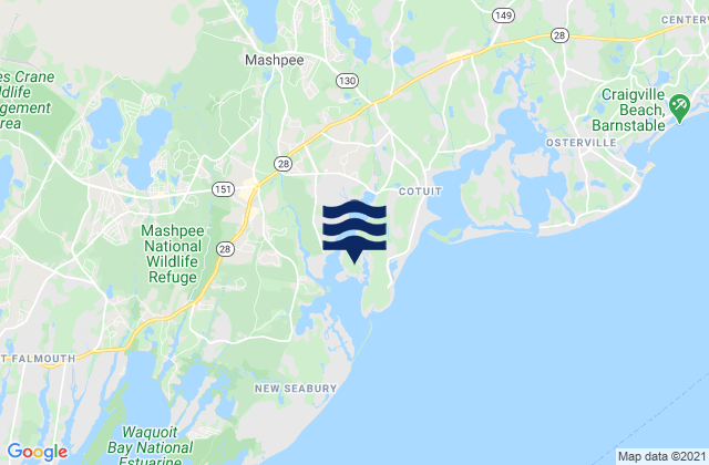 Karte der Gezeiten Shoestring Bay, United States