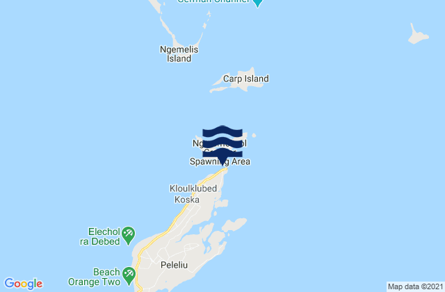 Karte der Gezeiten Shonian Harbor, Palau