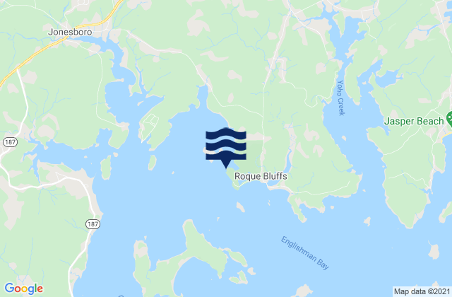 Karte der Gezeiten Shoppee Point Englishman Bay, United States