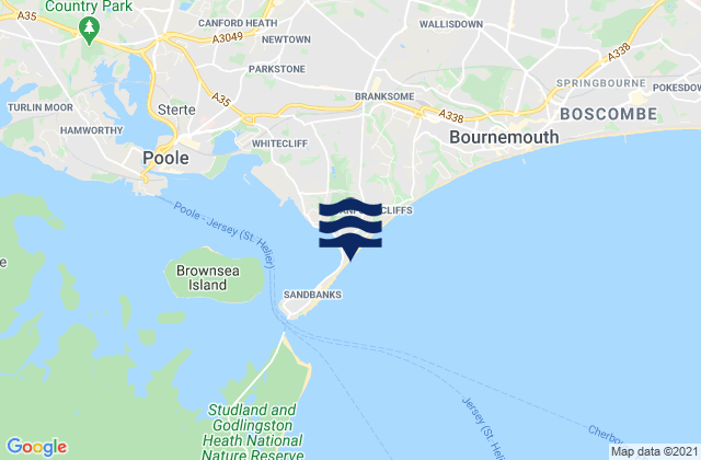 Karte der Gezeiten Shore Road Beach, United Kingdom