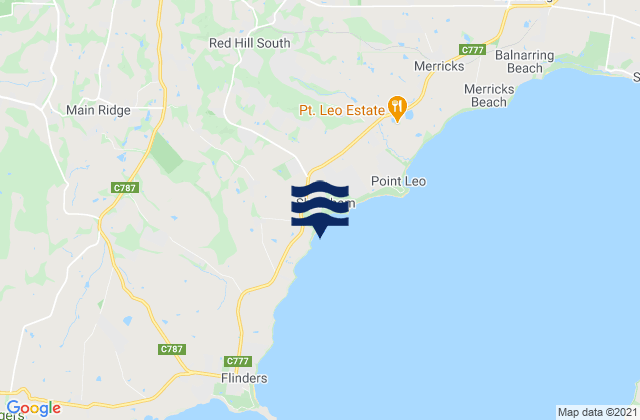 Karte der Gezeiten Shoreham Beach, Australia