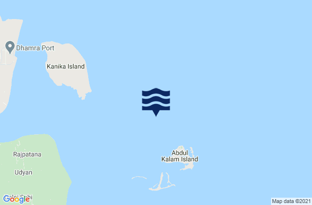 Karte der Gezeiten Shortt Island, India