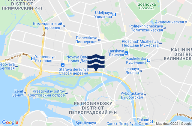Karte der Gezeiten Shuvalovo, Russia