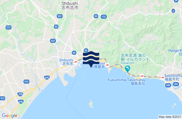 Karte der Gezeiten Sibusi, Japan
