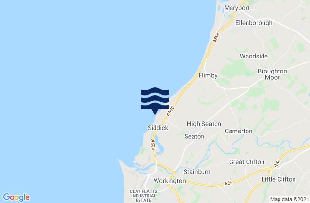 Karte der Gezeiten Siddick Beach, United Kingdom
