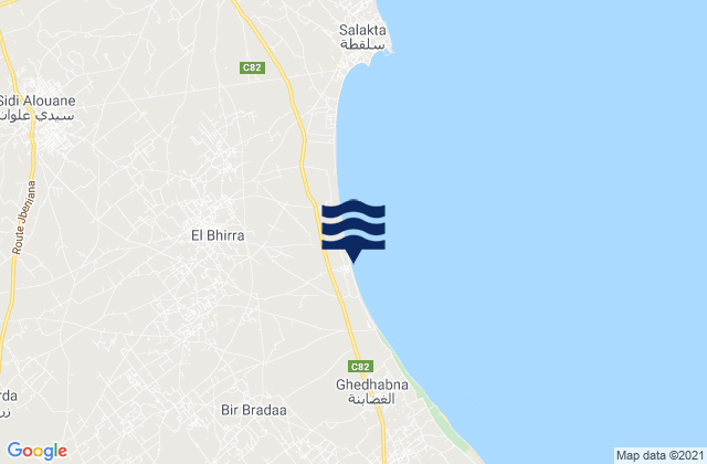 Karte der Gezeiten Sidi Alouane, Tunisia