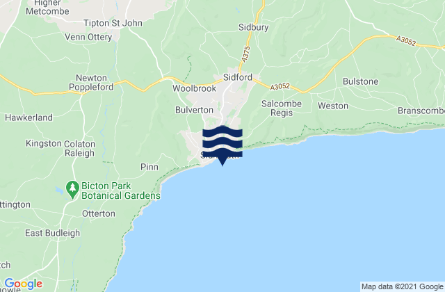 Karte der Gezeiten Sidmouth (Lyme Bay), United Kingdom