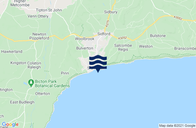 Karte der Gezeiten Sidmouth, United Kingdom