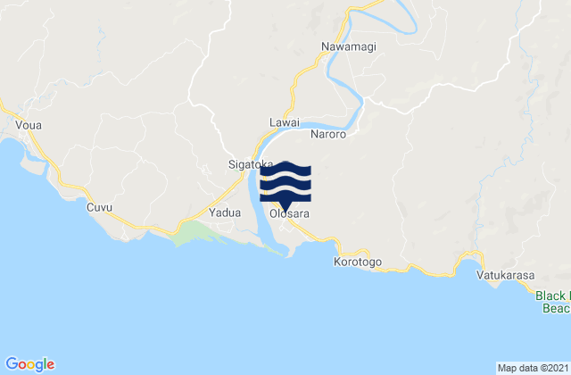 Karte der Gezeiten Sigatoka, Fiji