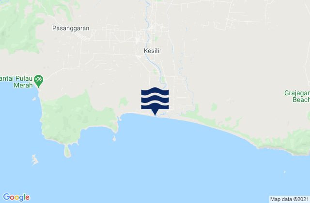 Karte der Gezeiten Siliragung, Indonesia