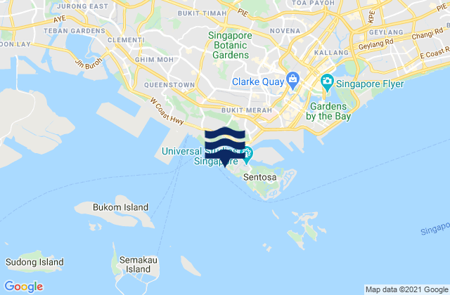 Karte der Gezeiten Siloso Beach, Singapore