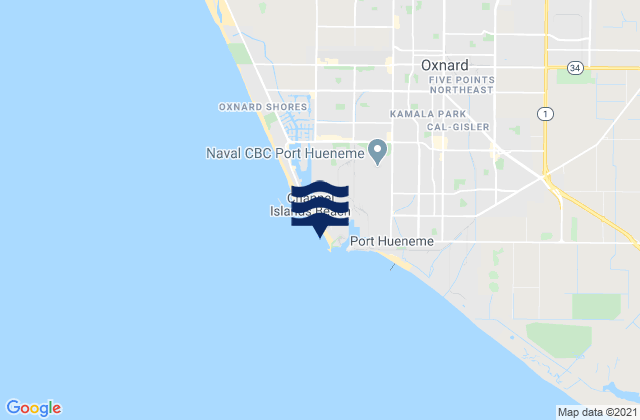 Karte der Gezeiten Silver Strand Beach, United States