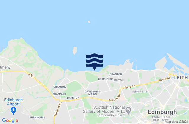 Karte der Gezeiten Silverknowes Beach, United Kingdom