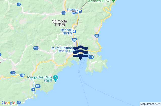 Karte der Gezeiten Simoda, Japan