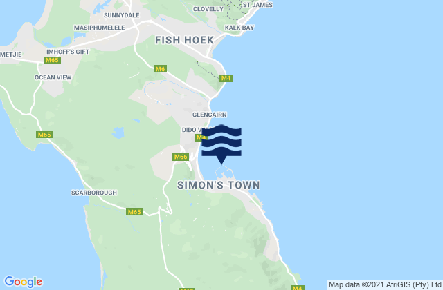 Karte der Gezeiten Simons Bay, South Africa