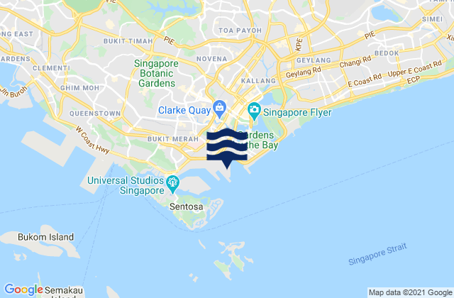 Karte der Gezeiten Singapore (Victoria Dock), Singapore