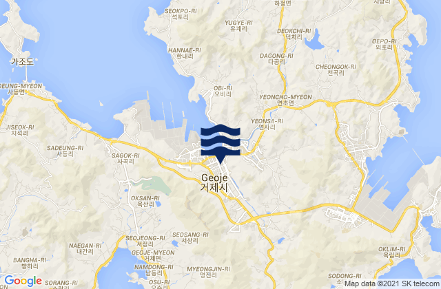 Karte der Gezeiten Sinhyeon, South Korea