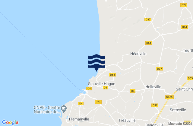 Karte der Gezeiten Siouville, France