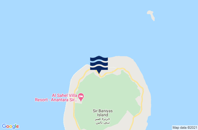 Karte der Gezeiten Sir Bani Yas Island, United Arab Emirates