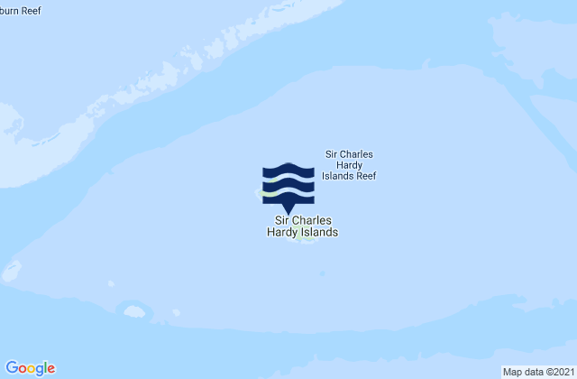 Karte der Gezeiten Sir Charles Hardy Islands, Australia