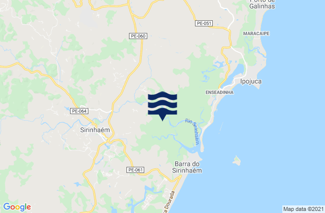 Karte der Gezeiten Sirinhaém, Brazil