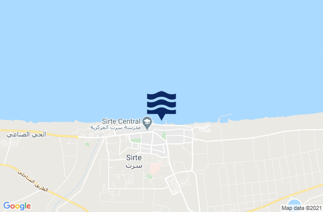 Karte der Gezeiten Sirte, Libya