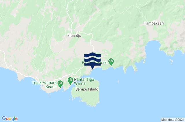 Karte der Gezeiten Sitiarjo, Indonesia