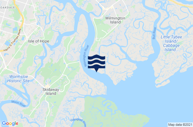 Karte der Gezeiten Skidaway Island N End Wilmington River, United States
